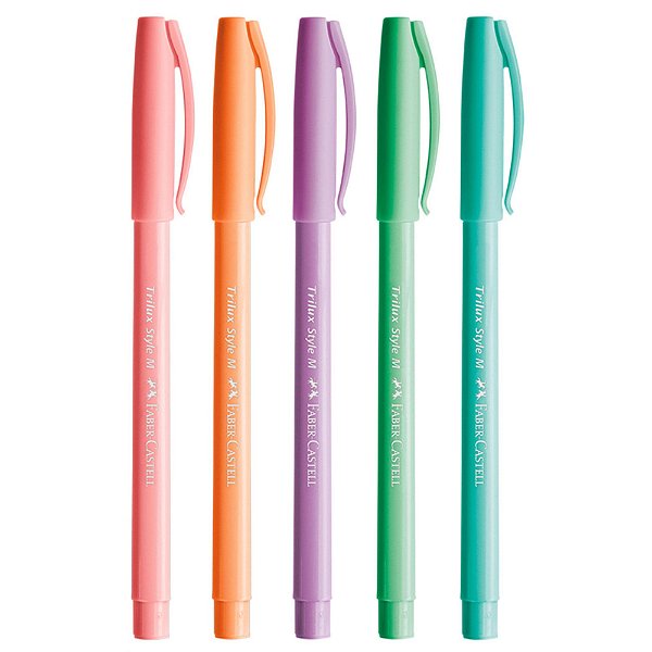 Conjunto 5 Canetas Trilux Style Colors Pastel Faber-Castell