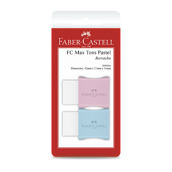 Conjunto 2 Borrachas Faber-Castell Capa Pastel Cartela