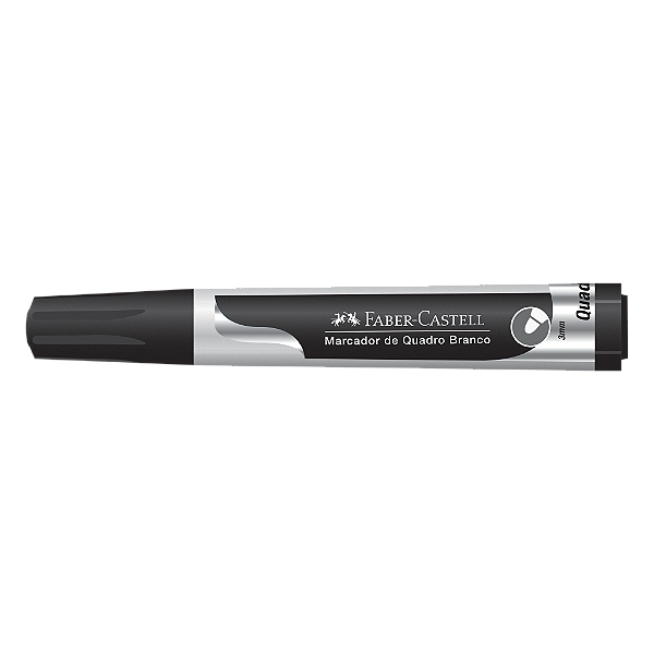 Marcador de Quardo Branco e Vidro Faber-Castell 3mm Preto