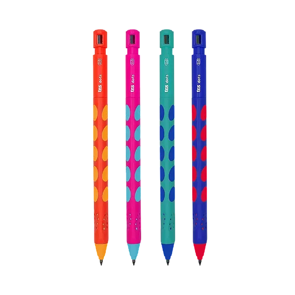 Lapiseira Dots 2.0 mm com Apotnador Corpo Emborrachado TRIS