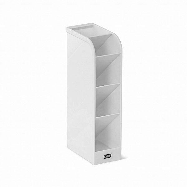 Organizador de Mesa Porta Canetas 5 Divisórias Branco Lyke