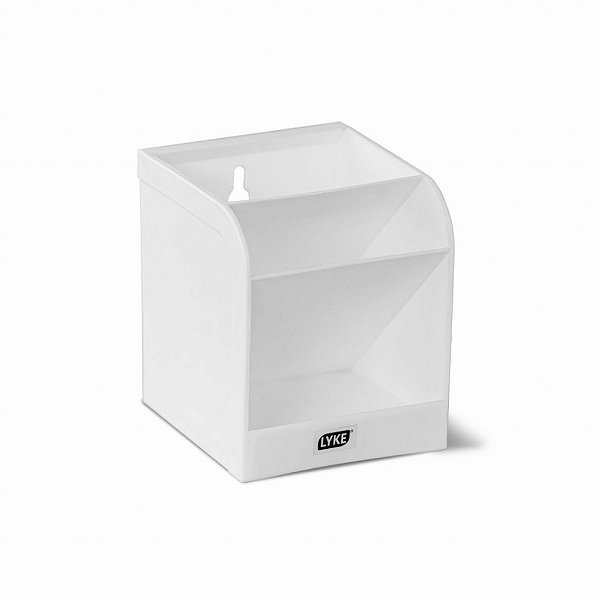 Organizador de Mesa Porta Canetas 3 Divisórias Branco Lyke
