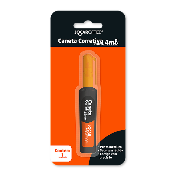 Caneta Corretiva 4 ml Cartela Jocar Office Secagem Rápida