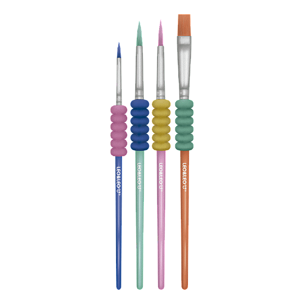 Pincel Ergonômico Emborrachado Pontas Redonda e Chata