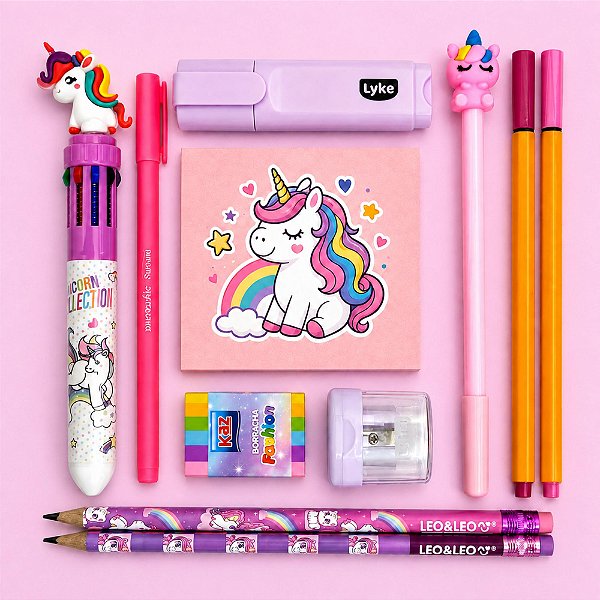 Mini Kit Papelaria Unicórnio