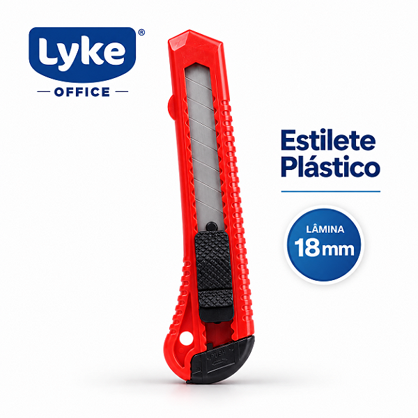 Estilete Plástico 18 MM Lyke com Trava Cores Sortidas