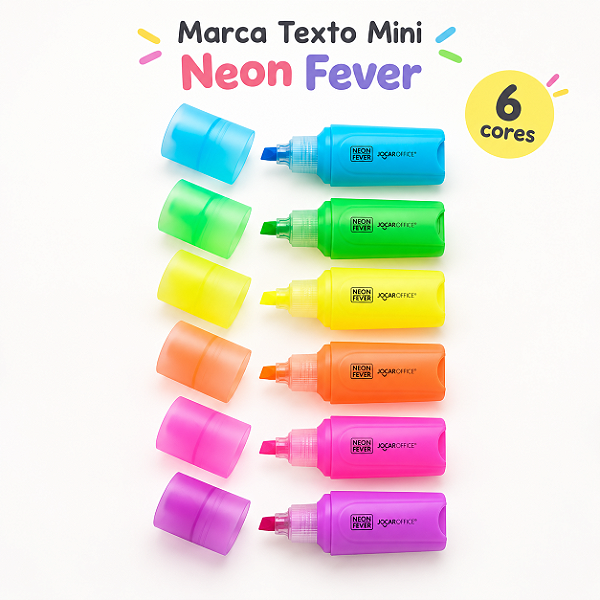 Marca Texto Mini Fever Neon 6 Cores