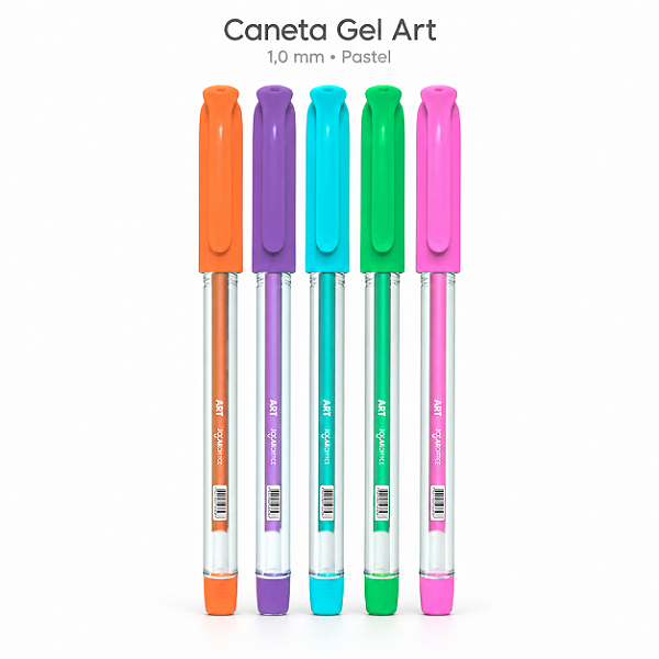 Caneta Gel Art 5 Cores Pastel 1.0 mm
