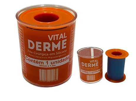 Fita Cirúrgica De Silicone Adesiva Rolo 5cm x 1,5m Para Cicatriz e Queloide - Vital Derme