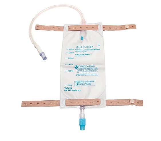 Bolsa coletora de Urina Uro - Taylor de Perna Sistema Fechado 500ml C/ extensão