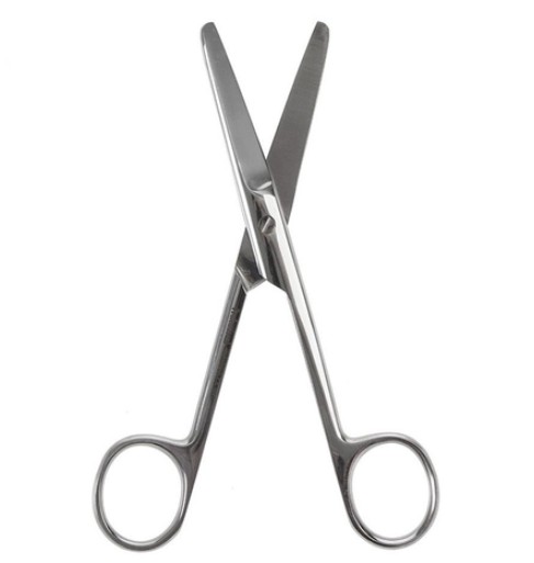 Tesoura Cirúrgica 17,5cm Romba/Romba Curva em Aço Inoxidável - Vital Gold