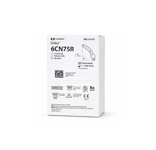 Cânula de Traqueostomia Flexível Shiley 7.5mm Com Balão / Reutilizável (Tapeguard) 6CN75R - Covidien
