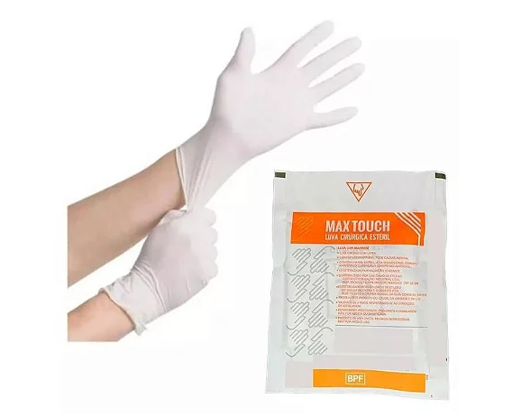 Luva de Látex Cirúrgica 8,5 Estéril (1 Par) Com Pó - Max Touch