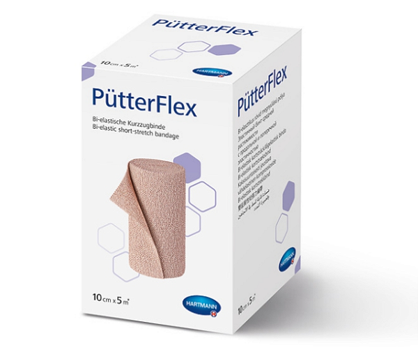 Atadura Bielástica de Curto Estiramento 100% Algodão 10cm x 5m Putter Flex - Hartmann