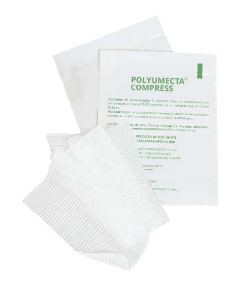 Curativo de Malha em Sachê com PHMB 7,5cm x 20,3cm Polyumecta Compress Unidade - Helianto