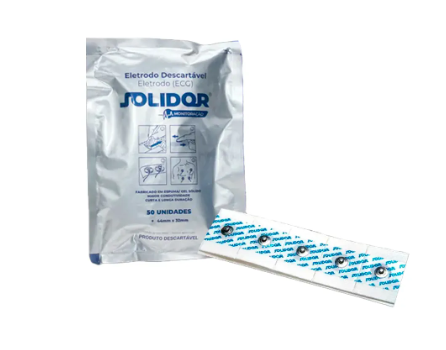 Eletrodo ECG Quadrado C/ 50 Unidades - Solidor