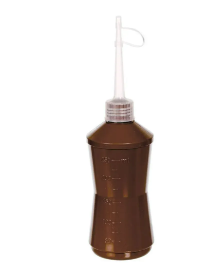 Almotolia Capacidade 250ml (Marrom) Plástica Bico Reto Graduada Âmbar / Unidade - J. Prolab