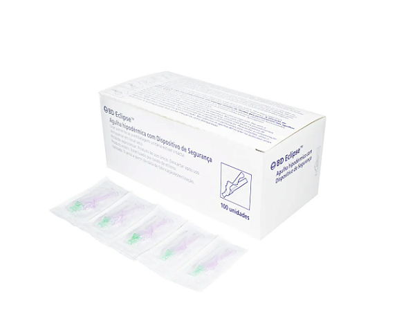 Agulha Eclipse Hipodérmica com Dispositivo de Segurança 30mm x  0,70 C/ 100 Un Ref: 30281764 - BD
