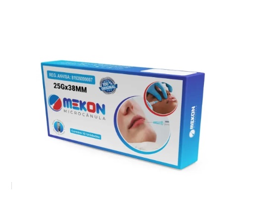 Microcânulas 25Gx38mm P/ Preenchimento Facial Cx 10 Unidades - Mekon