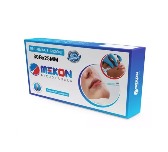 Microcânulas 30Gx25mm P/ Preenchimento Facial Cx 10 Unidades - Mekon