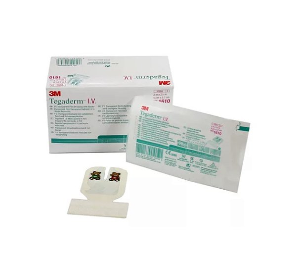 Curativo e Fixador Transparente 5cm x 5,7cm Tegaderm I.V Ref: 1610 Unidade - 3M