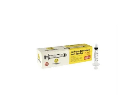 Seringa de 5ml Bico Luer Lock sem Agulha C/ 100 Unidades - Descarpack
