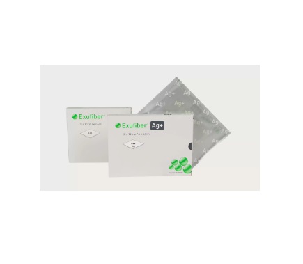 Curativo 10cmx10cm C/ Sulfato de Prata Exufiber AG+  Molnlycke