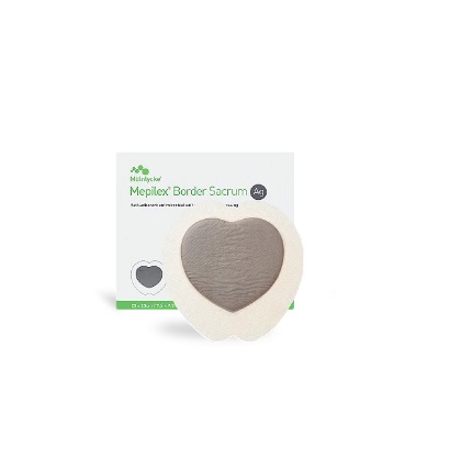 Cobertura de Espuma Antimicrobiana 23cmx23cm Mepilex Border Sacrum AG - Molnlycke