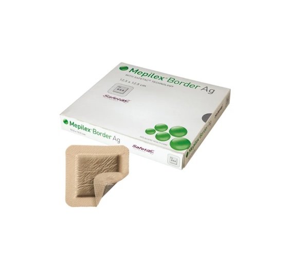 Cobertura de Espuma com Prata 15cmx15cm Mepilex Border AG - Molnlycke