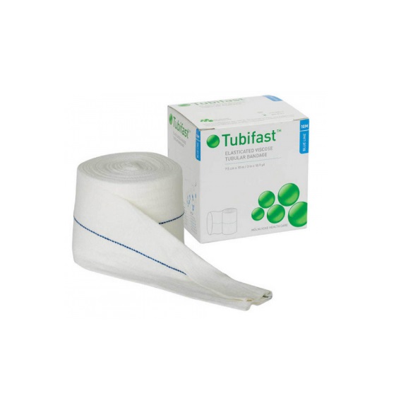 Bandagem Elástica P/ Fixação de Curativos 7,5cm x 10m Tubifast Azul - Molnlycke