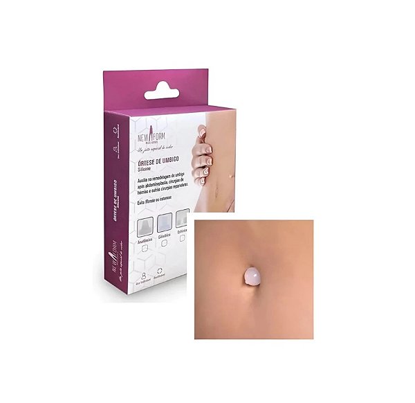 Órtese Para Umbigo Silicone Esférica Redonda 100% Grau Médico 2 Unidades Reutilizável - NewForm