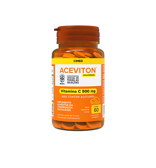Aceviton Imunidade Mastigável Ácido Ascórbico (Vitamina C) 500mg C/ 60 Comprimidos - CIMED