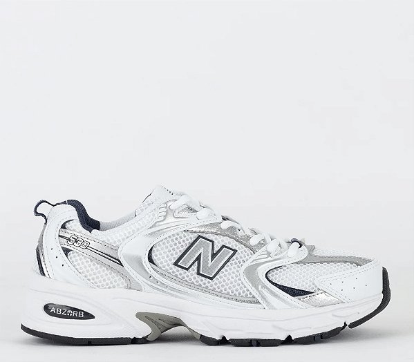 Tênis New Balance  Branco/Prata/Marinho