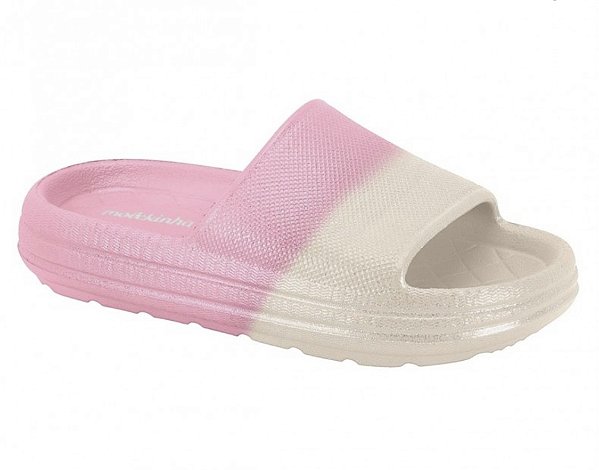 Slide Molekinha Eva Creme/Rosa