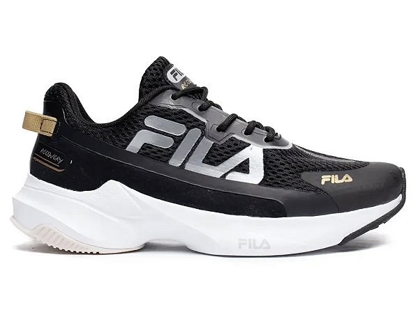 Tênis Fila Recovery Preto/Dourado