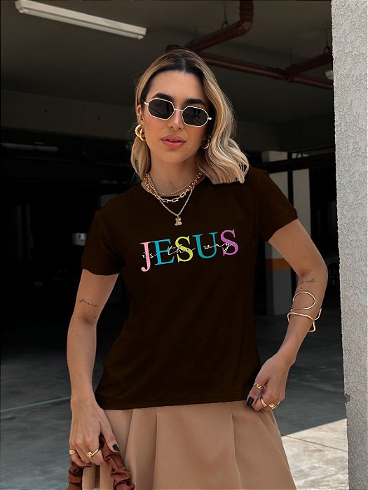 T-SHIRT JESUS IS DTF CHOCOLATE