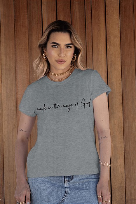 T-SHIRT IMAGE OF GOD DTF CINZA