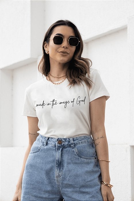 T-SHIRT IMAGE OF GOD DTF BRANCO