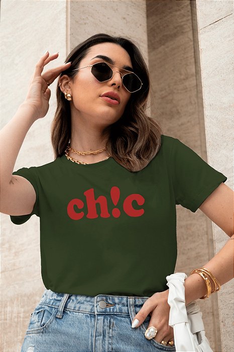 T-SHIRT CHIC DTF VERDE MILITAR