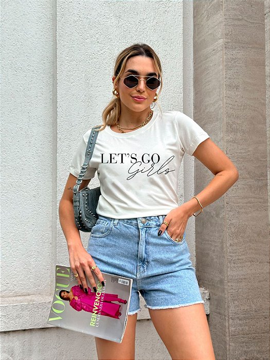 T-SHIRT LET'S GO GIRLS DTF BRANCO