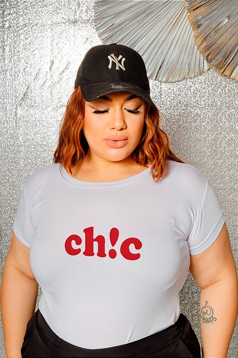 T-SHIRT PLUS SIZE CHIC DTF BRANCO