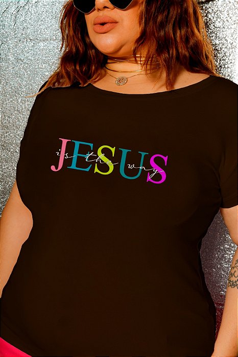 T-SHIRT PLUS SIZE JESUS IS DTF CHOCOLATE