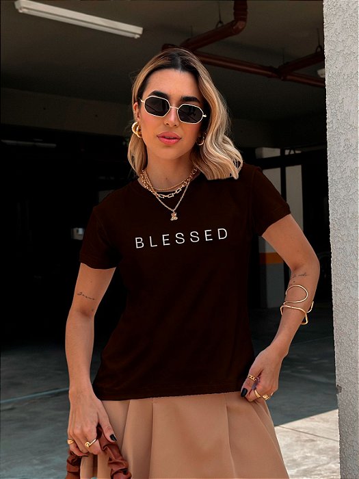 T-SHIRT BLESSED DTF CHOCOLATE