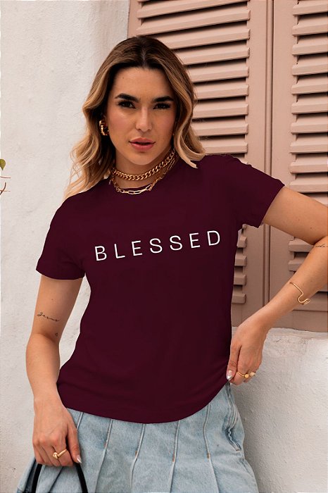 T-SHIRT BLESSED DTF MARSALA