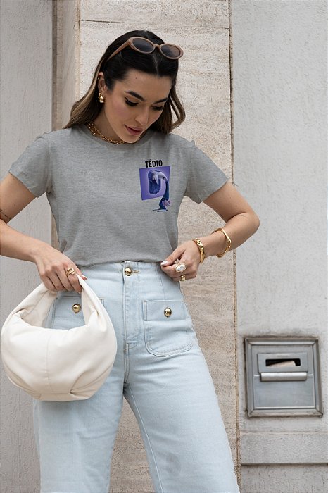 T-SHIRT TÉDIO DIVERTIDAMENTE DTF CINZA