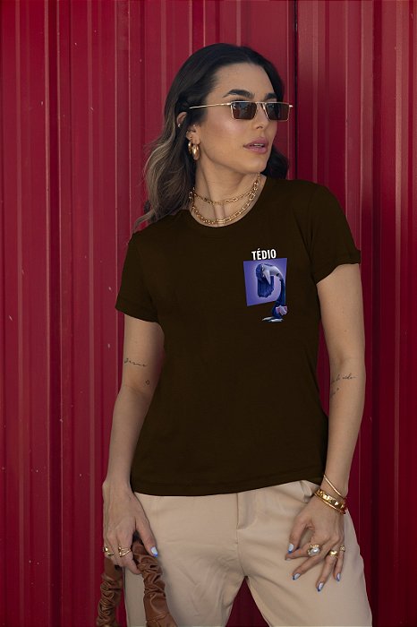 T-SHIRT TÉDIO DIVERTIDAMENTE DTF CHOCOLATE