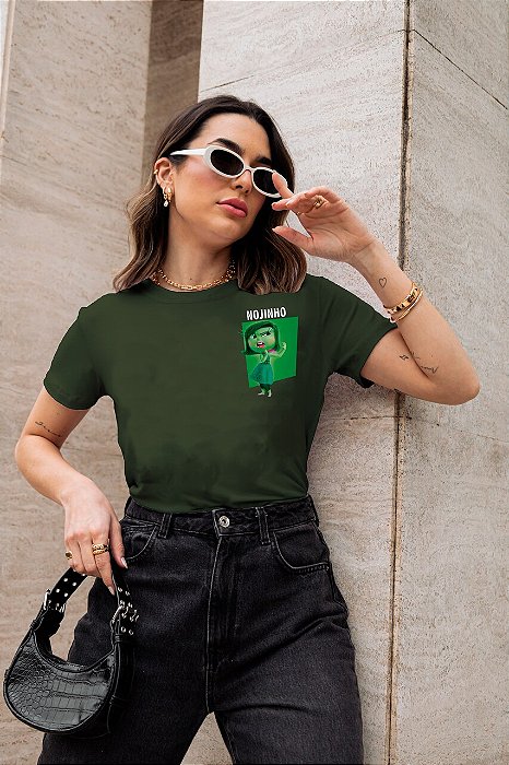 T-SHIRT NOJINHO DIVERTIDAMENTE DTF VERDE MILITAR