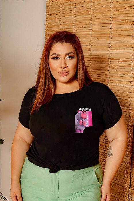 T-SHIRT PLUS SIZE VERGONHA DIVERTIDAMENTE DTF XG