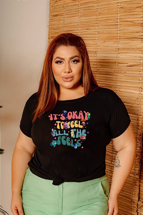 T-SHIRT PLUS SIZE IT'S OKAY DIVERTIDAMENTE DTF XG