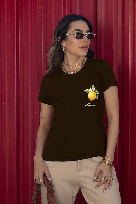 T-SHIRT LIMÃO DTF CHOCOLATE